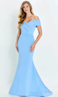 Blue Sky - Off - Shoulder Mermaid Evening Dress with Structured Neckline and Flattering Silhouette for Formal Occasions