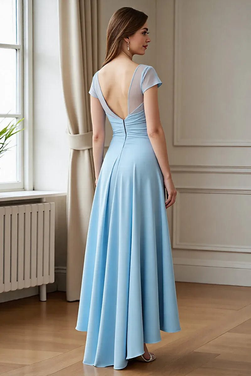 Sky Blue A Line Maxi Mother of the Bride Dress