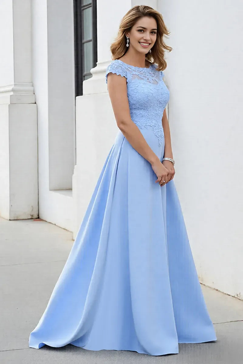Sky Blue Maxi Mother of the Bride Dress