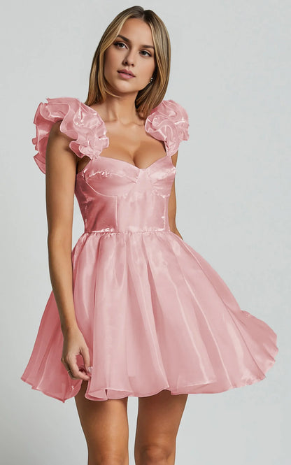 Timeless Special Occasion Sophisticated Elegant Pink A-Line Sweetheart Sleeveless Knee-Length Homecoming Dress