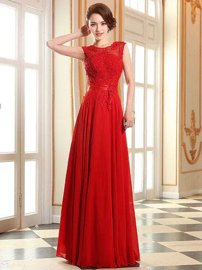 Pink Soft Evening Dresses Sleeveless Sash Floor Length Formal Gowns