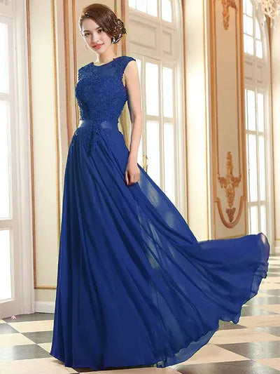 Pink Soft Evening Dresses Sleeveless Sash Floor Length Formal Gowns