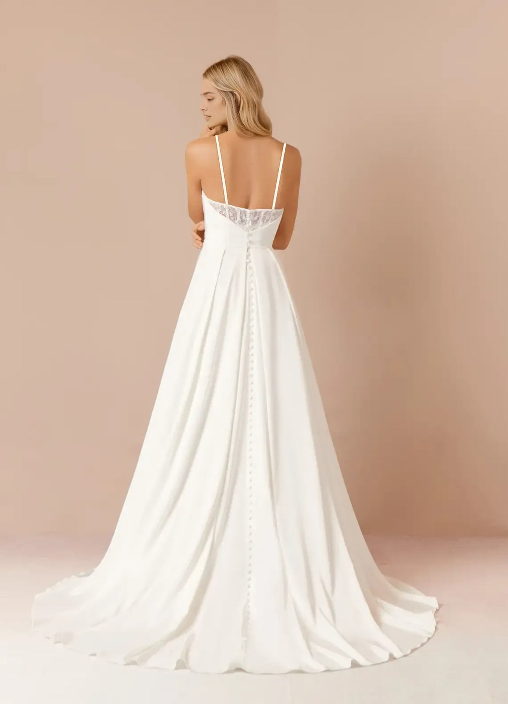 Sequins Back Wedding Dresses Strapless Sweetheart Neck High Slit Flowy Train Figure Hugging Silhouette