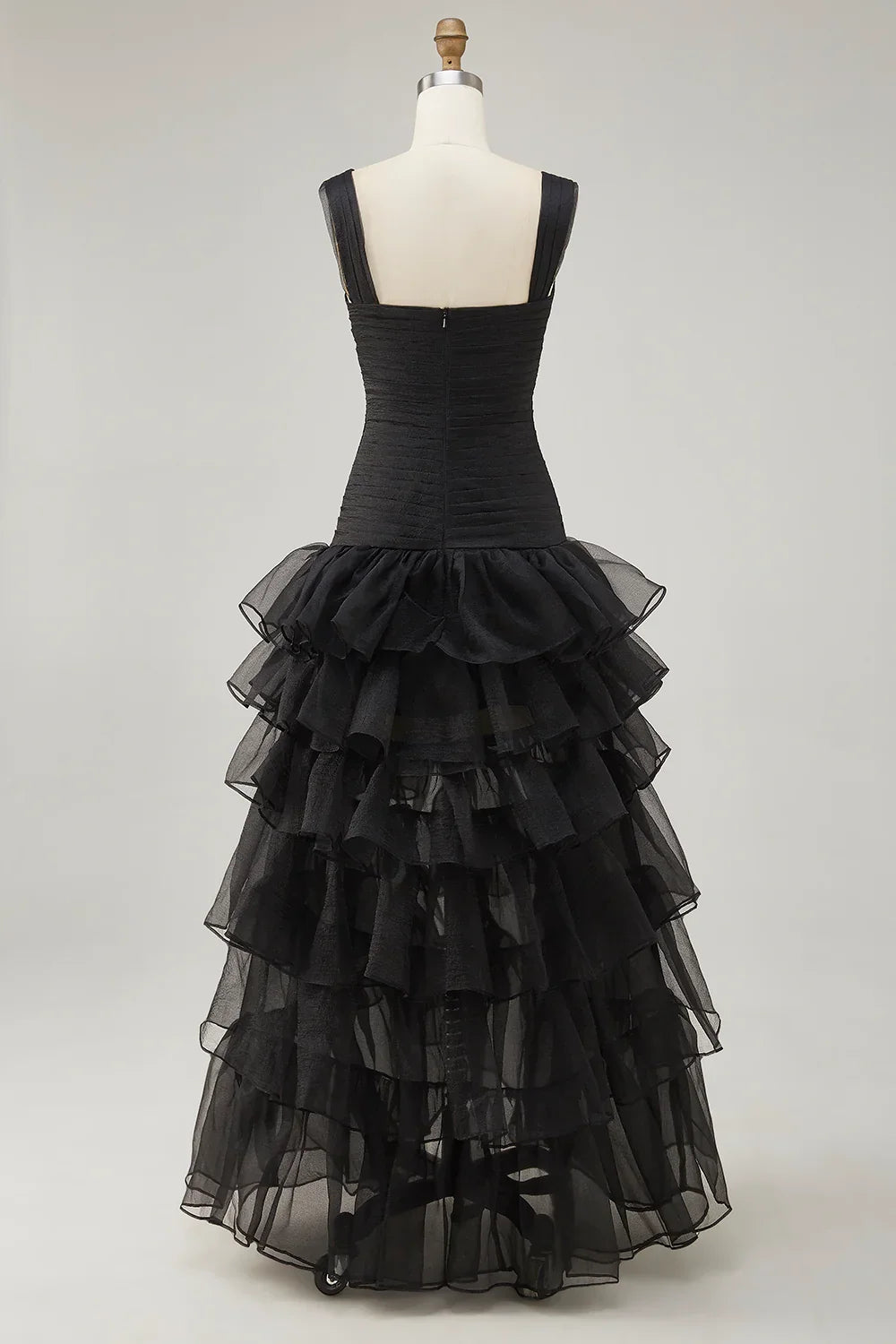 Special Occasion Sophisticated Graceful Stylish Refined Elegant Black Organza Sweetheart Sleeveless Prom Dress