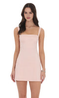 Blush Pink Homecoming Dresses Square Neck Sculpted Silhouette Perfect for High School Homecoming Events