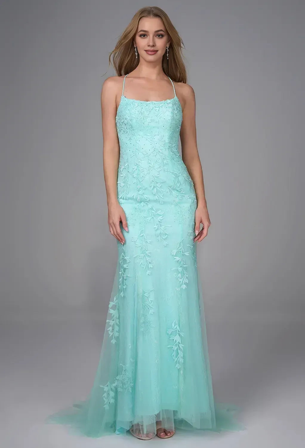 Special Occasion Sophisticated Graceful Stylish Refined Elegant Green Tulle Mermaid Sleeveless Prom Dress