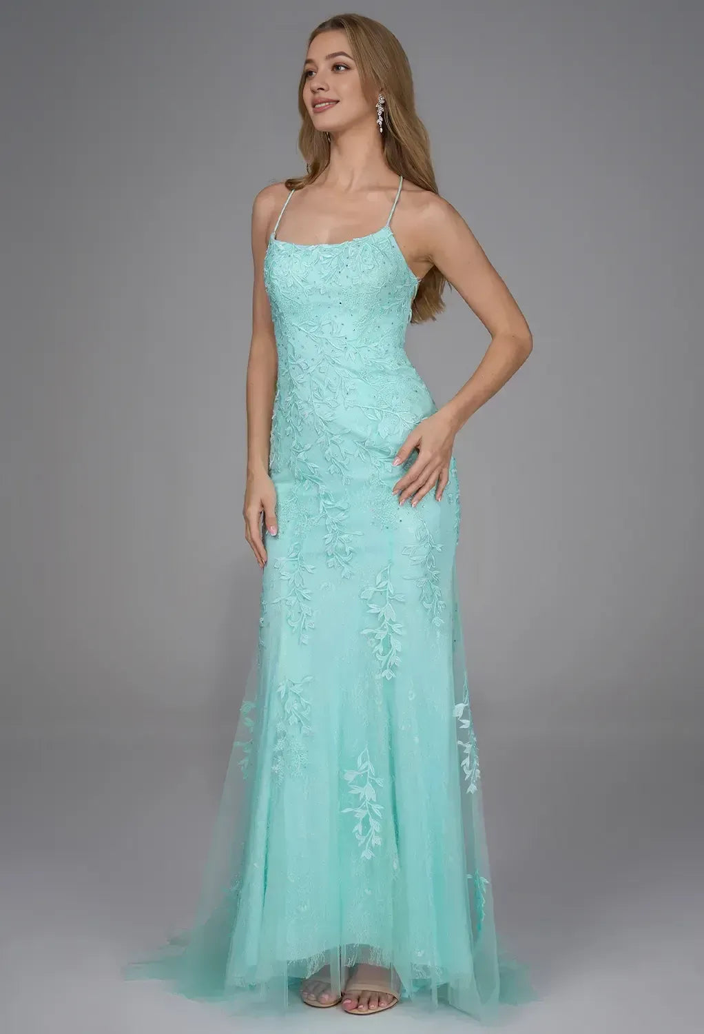 Special Occasion Sophisticated Graceful Stylish Refined Elegant Green Tulle Mermaid Sleeveless Prom Dress