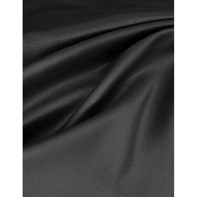 Elegant Dusty Blue Satin Sheath Long Sleeve Floor-Length Mother of the Bride Dress