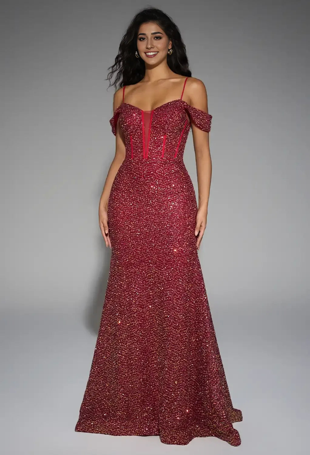 Beautiful Timeless Special Occasion Sophisticated Elegant Sequin Mermaid Sweetheart Sleeveless Prom Dress