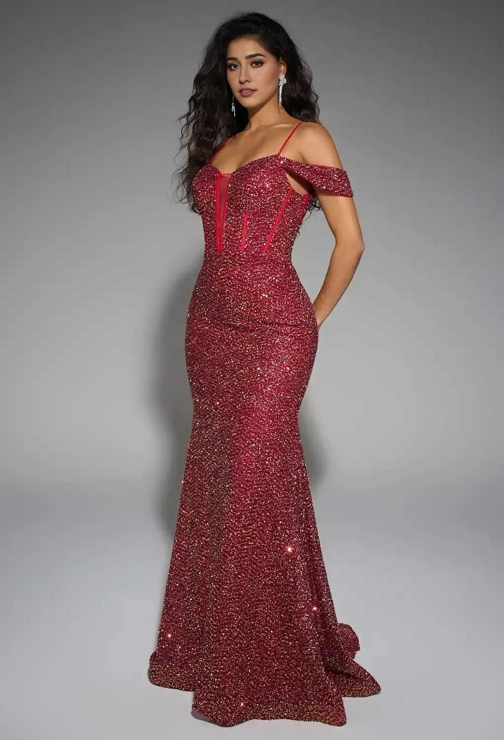 Beautiful Timeless Special Occasion Sophisticated Elegant Sequin Mermaid Sweetheart Sleeveless Prom Dress
