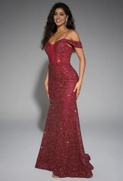 Beautiful Timeless Special Occasion Sophisticated Elegant Sequin Mermaid Sweetheart Sleeveless Prom Dress