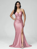 Spaghetti Straps Sleeveless Up Prom Dress