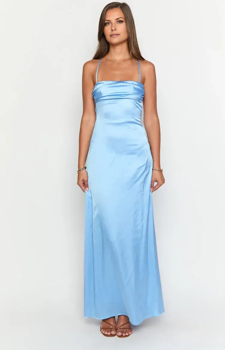 Timeless Special Occasion Sophisticated Graceful Elegant Square Neck Sleeveless Long Prom Dress