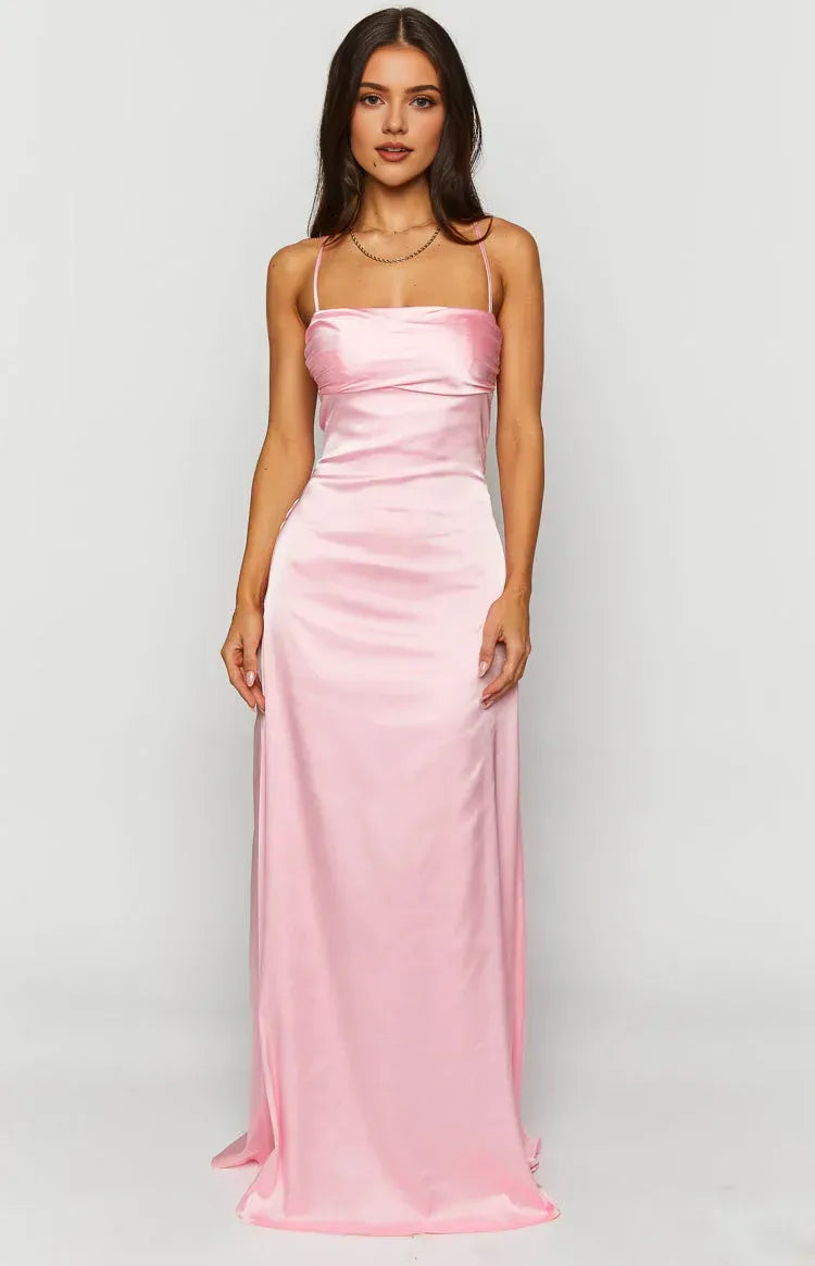 Timeless Special Occasion Sophisticated Graceful Elegant Square Neck Sleeveless Long Prom Dress