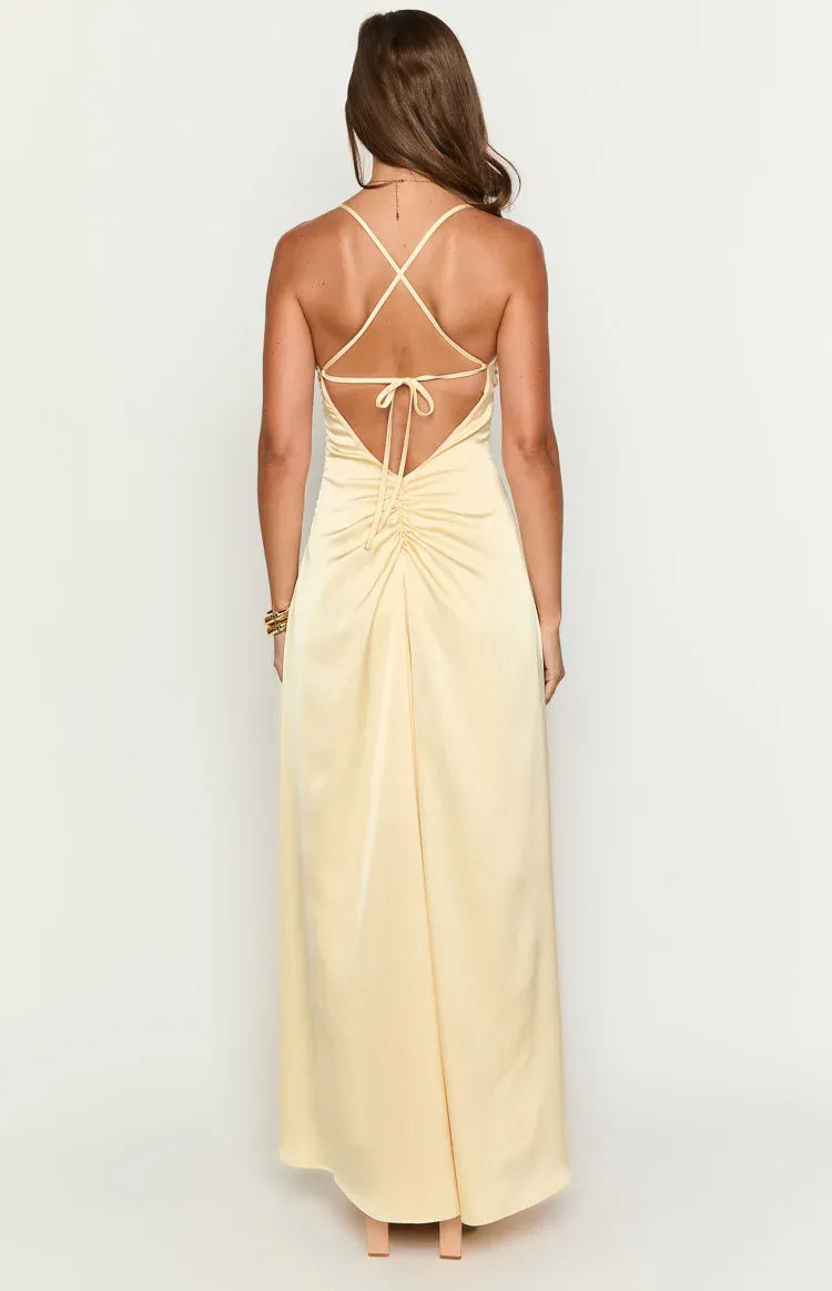 Timeless Special Occasion Sophisticated Graceful Elegant Square Neck Sleeveless Long Prom Dress