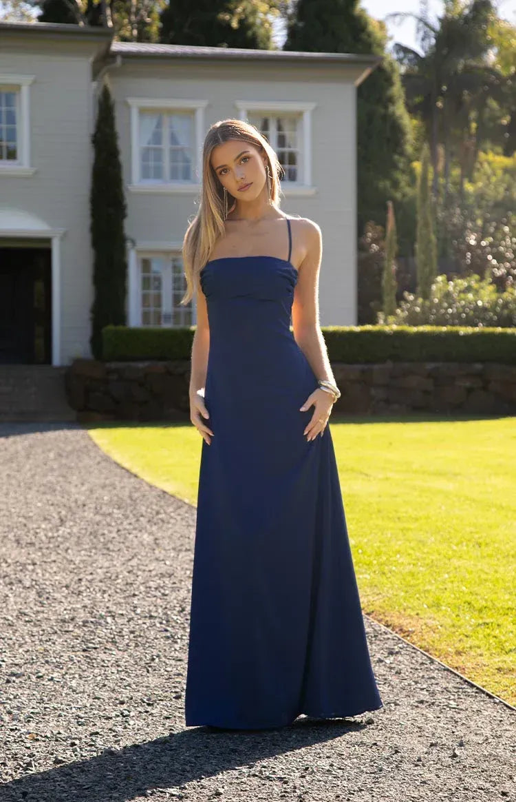 Timeless Special Occasion Sophisticated Graceful Elegant Square Neck Sleeveless Long Prom Dress