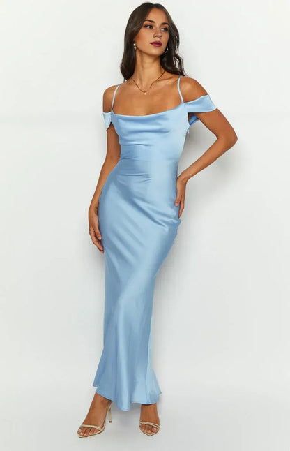 Graceful Stylish Refined Beautiful Timeless Elegant Satin Mermaid Sleeveless Long Prom Dress