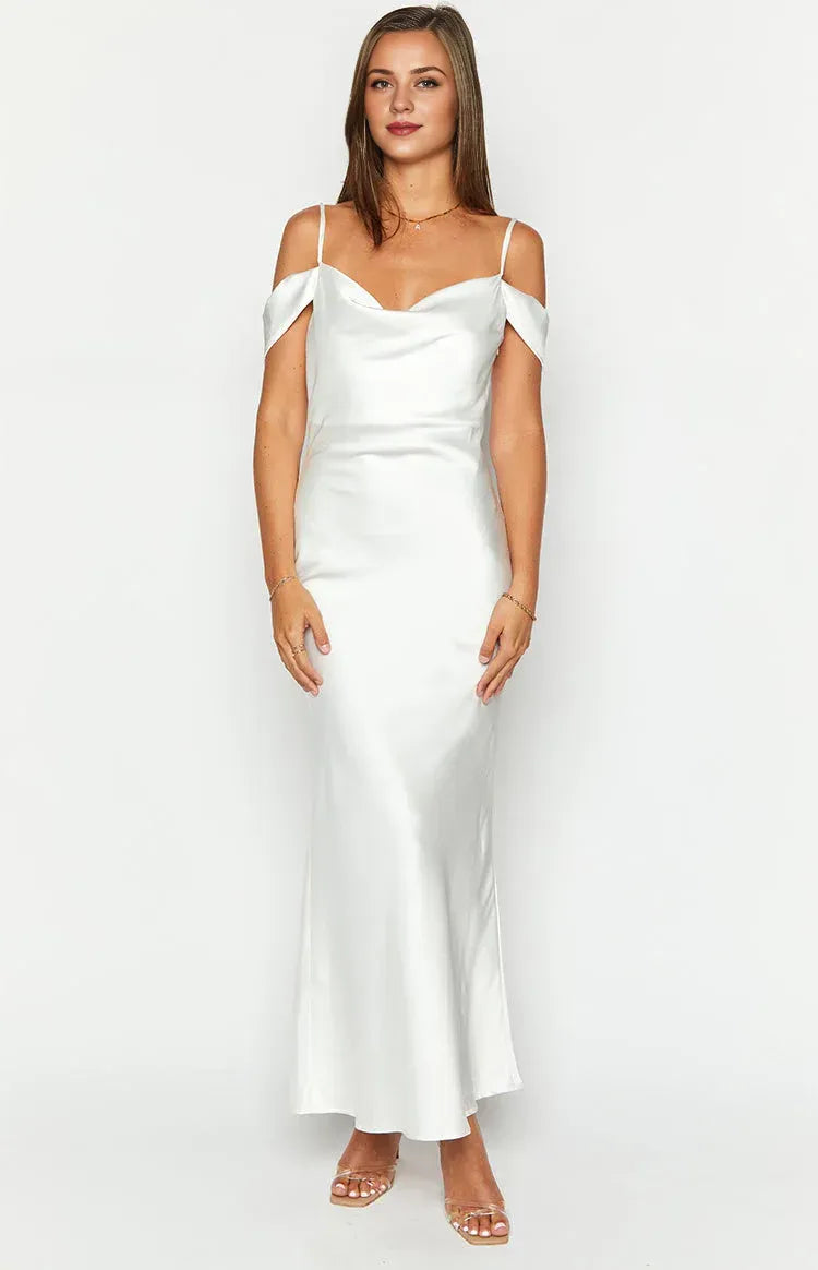 Graceful Stylish Refined Beautiful Timeless Elegant Satin Mermaid Sleeveless Long Prom Dress