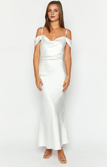Graceful Stylish Refined Beautiful Timeless Elegant Satin Mermaid Sleeveless Long Prom Dress