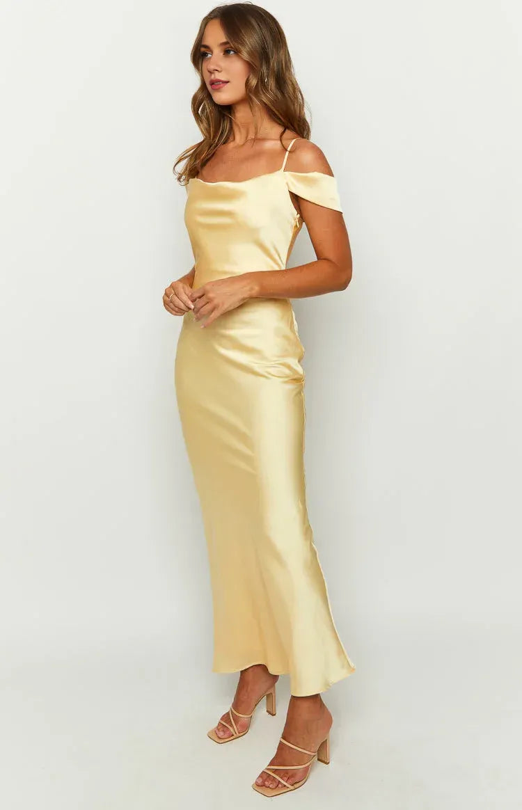 Graceful Stylish Refined Beautiful Timeless Elegant Satin Mermaid Sleeveless Long Prom Dress