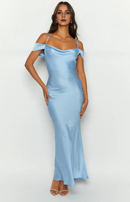 Graceful Stylish Refined Beautiful Timeless Elegant Satin Mermaid Sleeveless Long Prom Dress