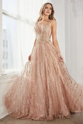 Beautiful Timeless Chic Elegant Blush Pink Tulle A-Line Sleeveless Floor-Length Prom Dress