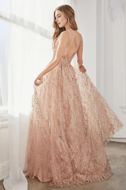 Beautiful Timeless Chic Elegant Blush Pink Tulle A-Line Sleeveless Floor-Length Prom Dress