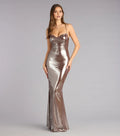 Sparkling Glitter Mermaid Spaghetti-Straps Sleeveless Metallic Crisscross Backless Lace-Up Floor-Length Prom Dresses