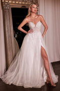 White Sparkling Ball Prom Dresses Sweetheart Top Sheer Corset Design Dramatic Side Slit: Ideal for Show Stopping Prom Entrances
