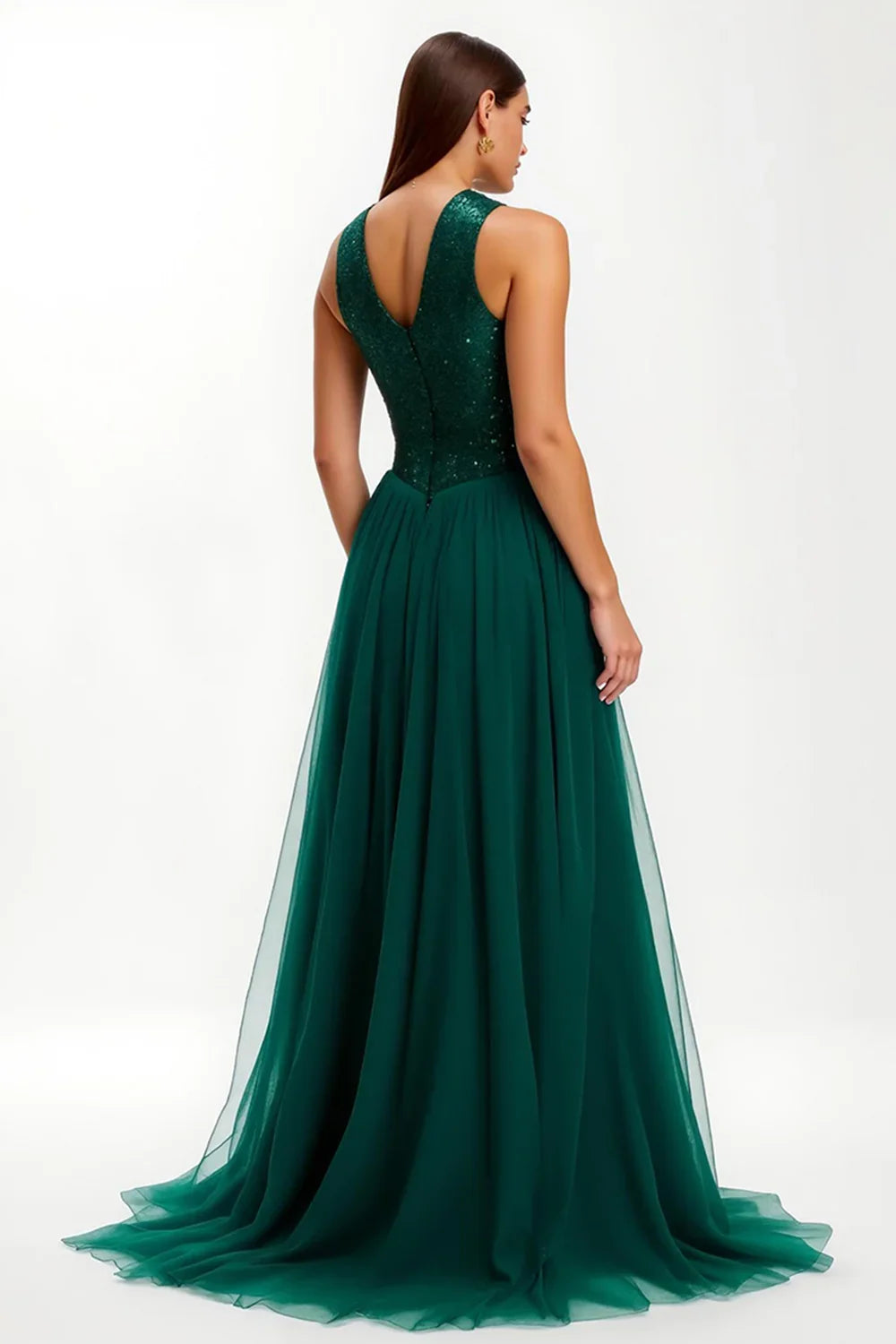 Beautiful Timeless Special Occasion Sophisticated Graceful Elegant Sequins A-Line Sleeveless Prom Dress