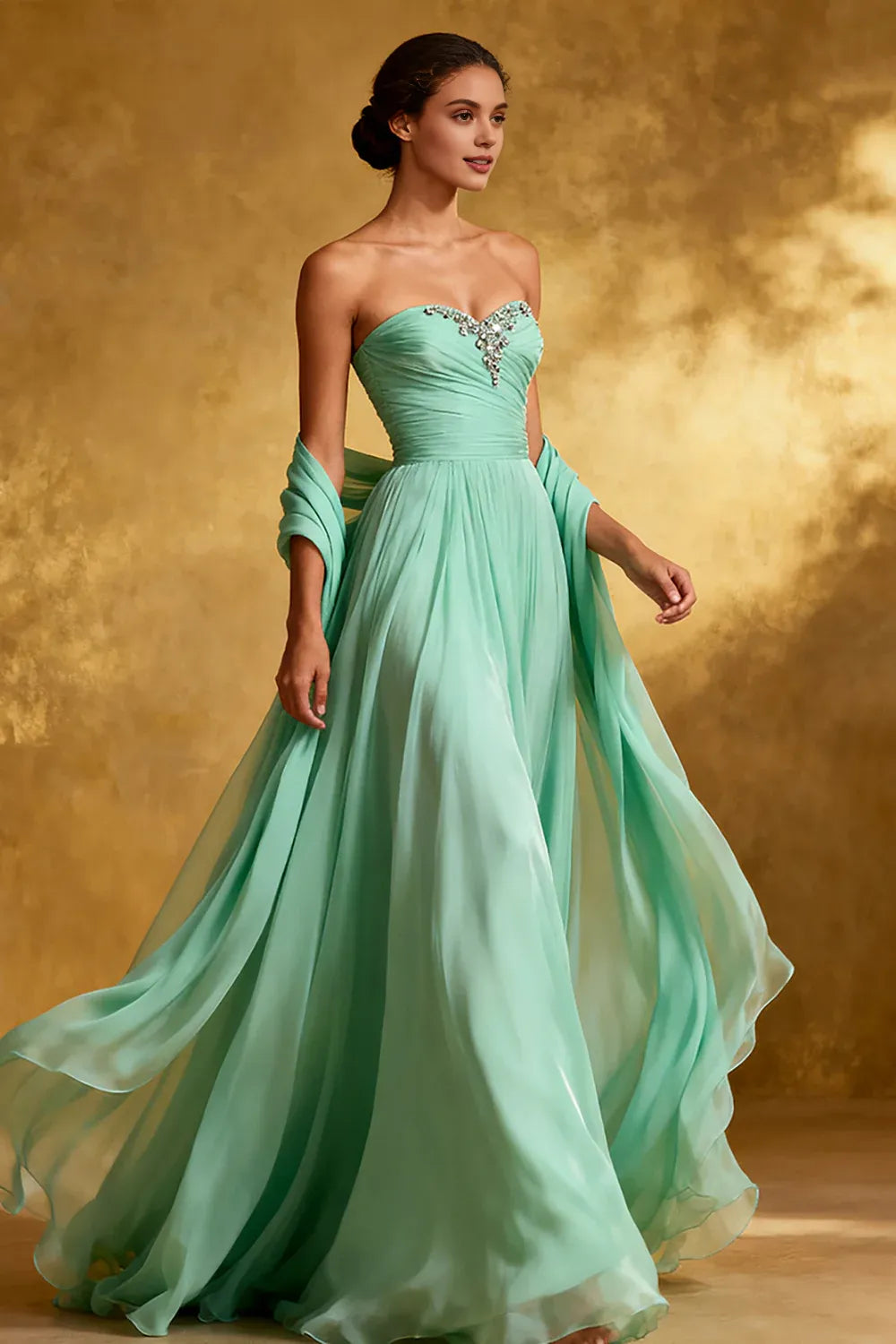 Timeless Special Occasion Sophisticated Elegant Red Chiffon A-Line Strapless Sleeveless Prom Dress