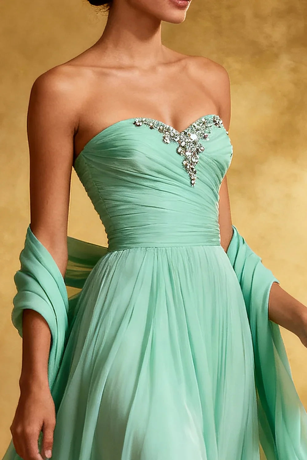 Timeless Special Occasion Sophisticated Elegant Red Chiffon A-Line Strapless Sleeveless Prom Dress