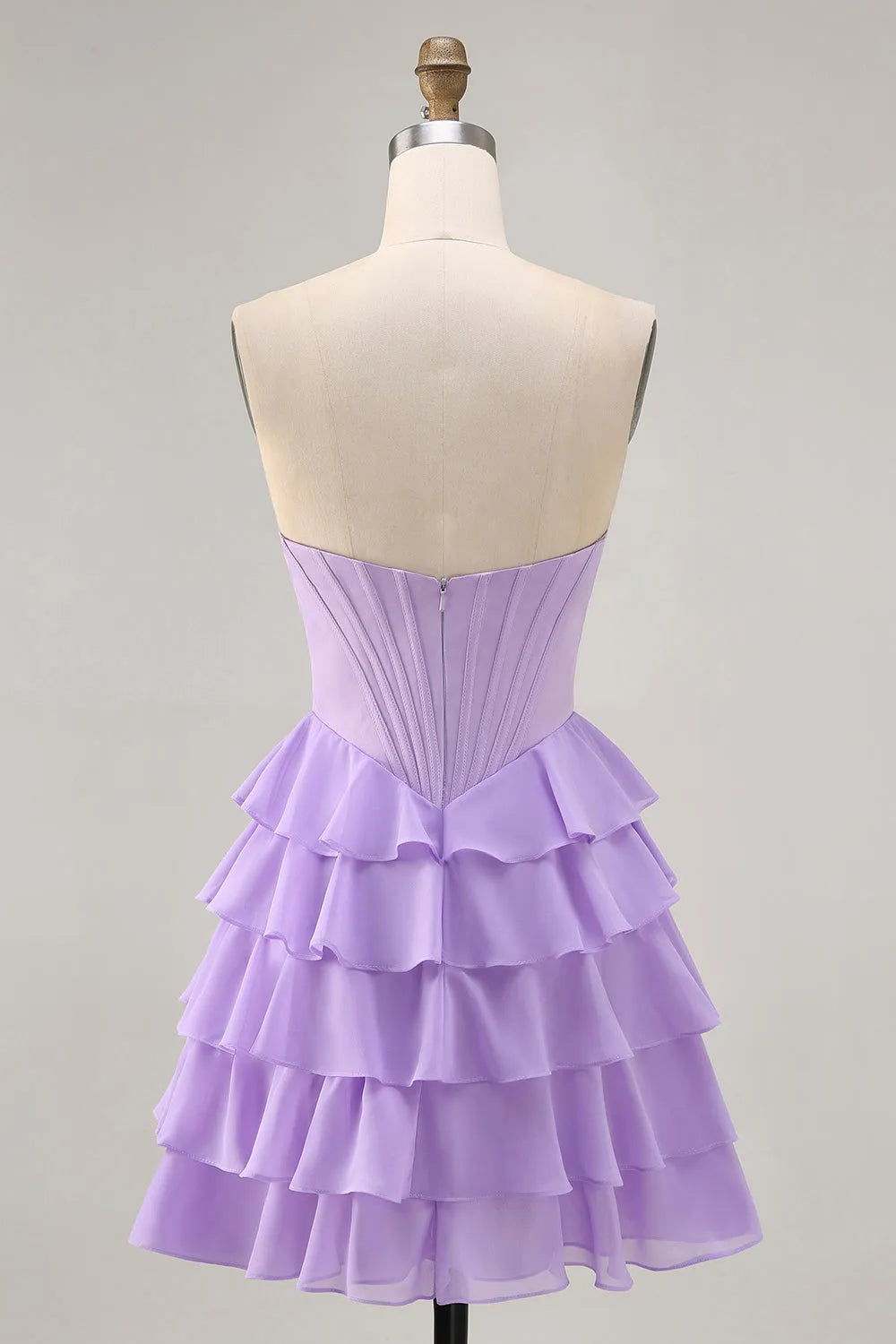 Sparkly Blush Sweetheart Short Corset Homecoming Dress with Ruffles