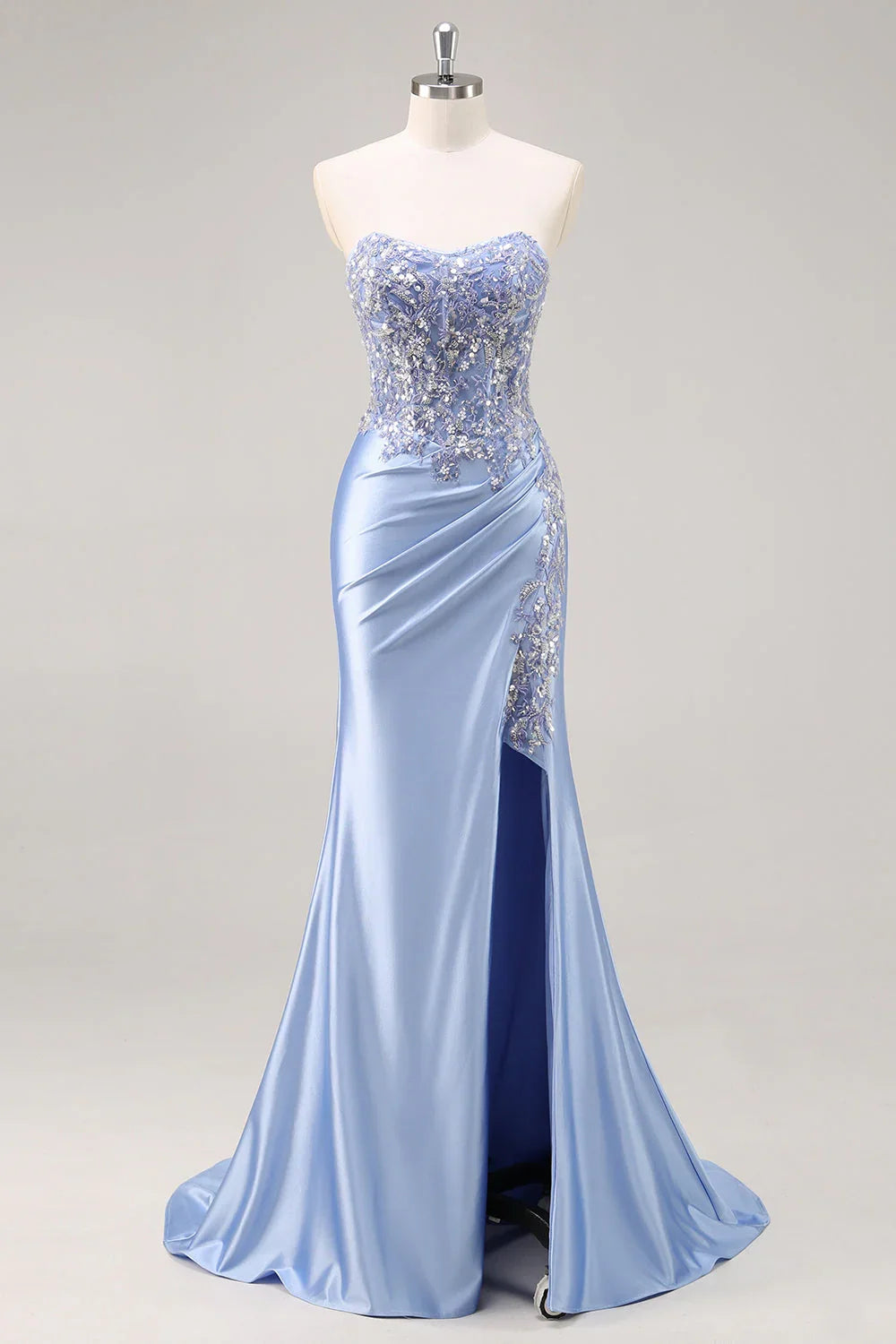 Special Occasion Sophisticated Graceful Stylish Refined Elegant Burgundy Satin Mermaid Sleeveless Prom Dress