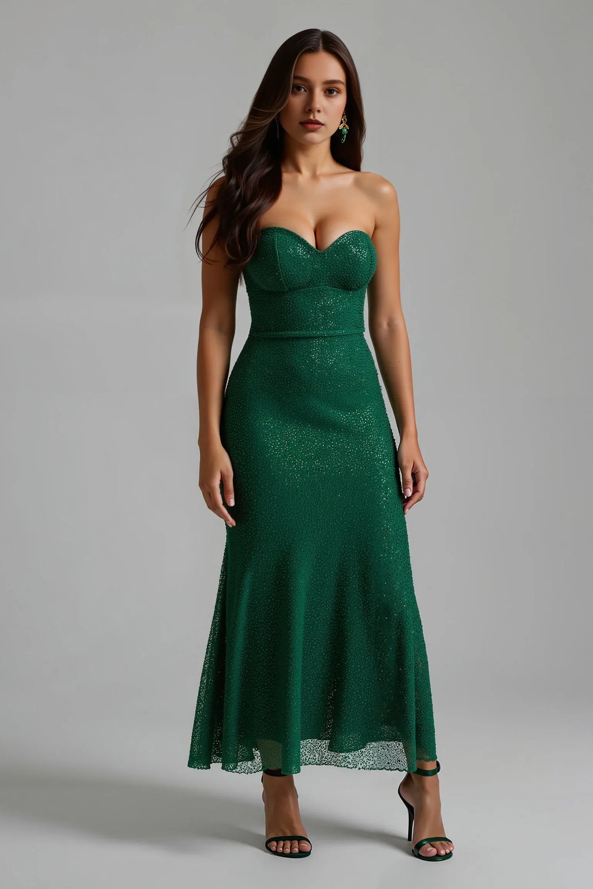 Refined Beautiful Timeless Chic Elegant Black Sequins Sheath Strapless Sleeveless Prom Dress