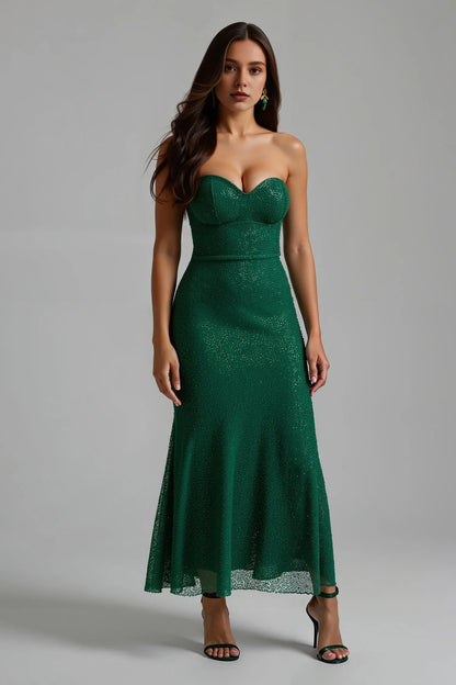 Refined Beautiful Timeless Chic Elegant Black Sequins Sheath Strapless Sleeveless Prom Dress