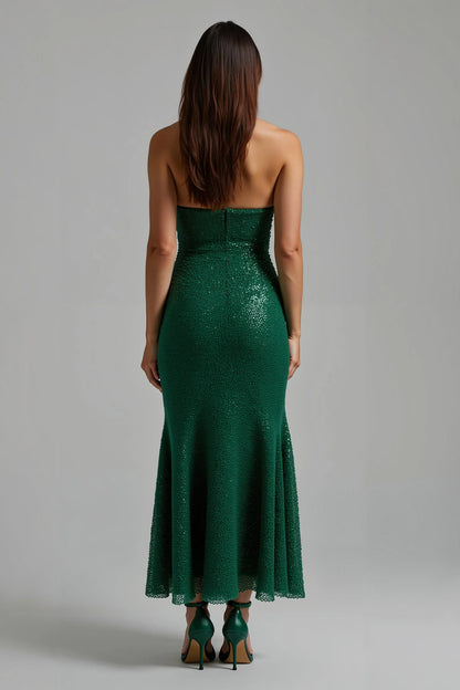 Refined Beautiful Timeless Chic Elegant Black Sequins Sheath Strapless Sleeveless Prom Dress