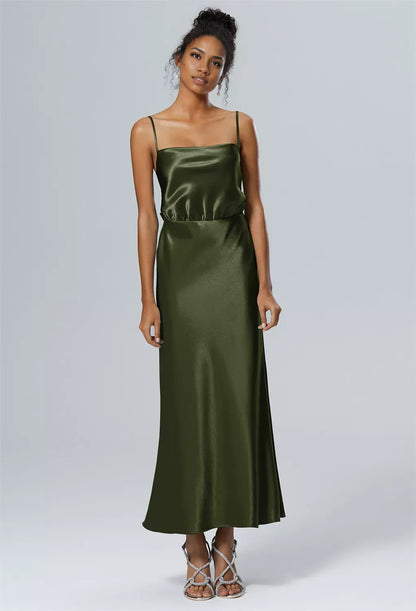Refined Beautiful Timeless Chic Elegant Mermaid Square Neck Sleeveless Long Prom Dress