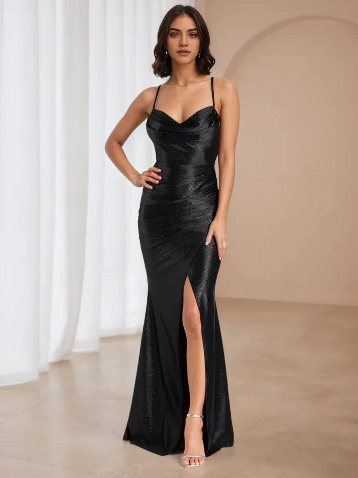 Lavender Strapless Ruched Prom Dress with Side Slit - Elegant Formal Evening Gown for Dance Events（副本）