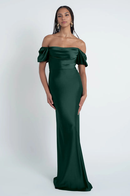 Refined Beautiful Timeless Elegant Satin Ball Gown Short Sleeve Short Evening Dress