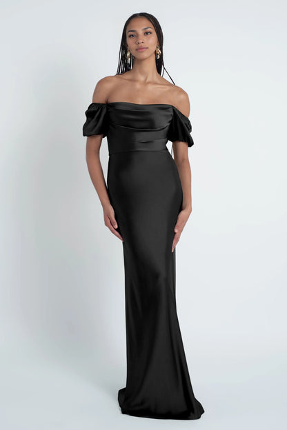Refined Beautiful Timeless Elegant Satin Ball Gown Short Sleeve Short Evening Dress