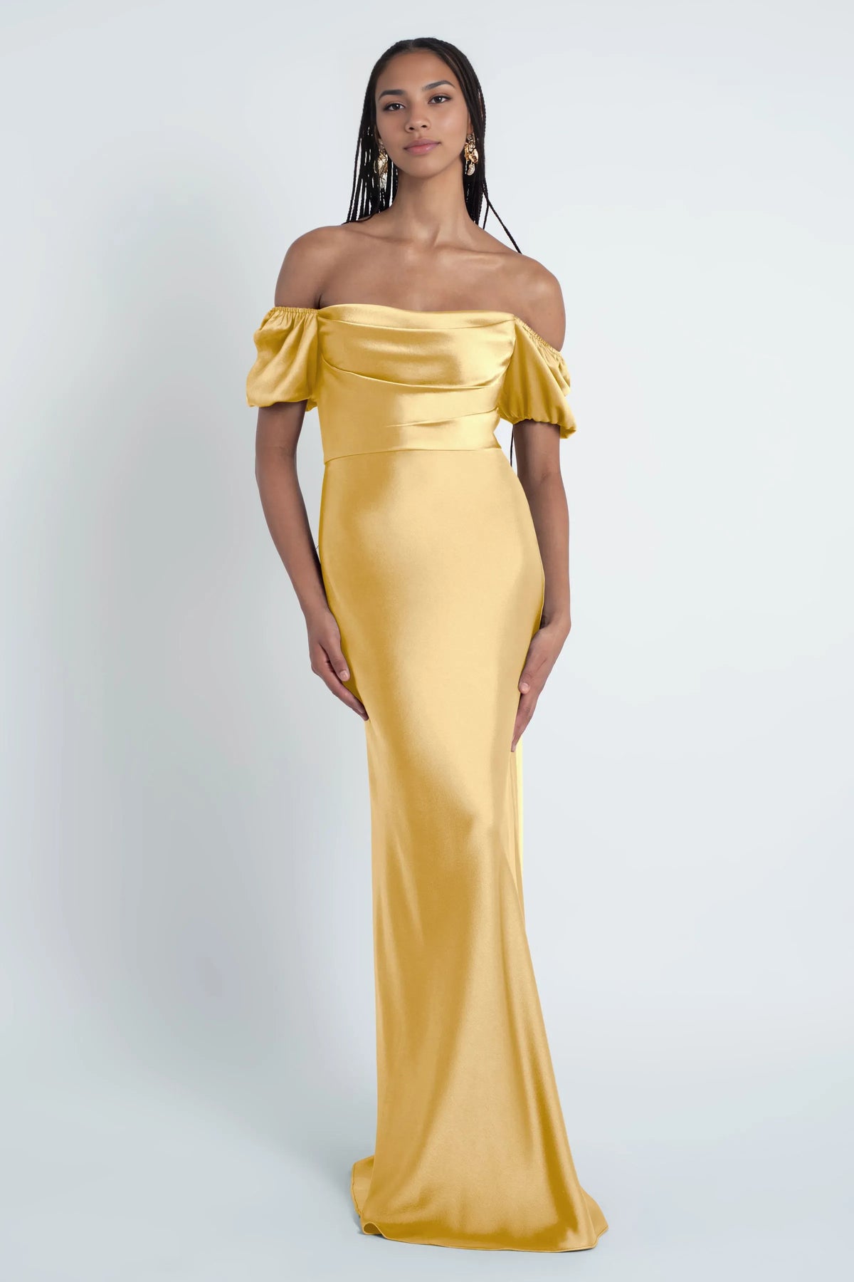Refined Beautiful Timeless Elegant Satin Ball Gown Short Sleeve Short Evening Dress