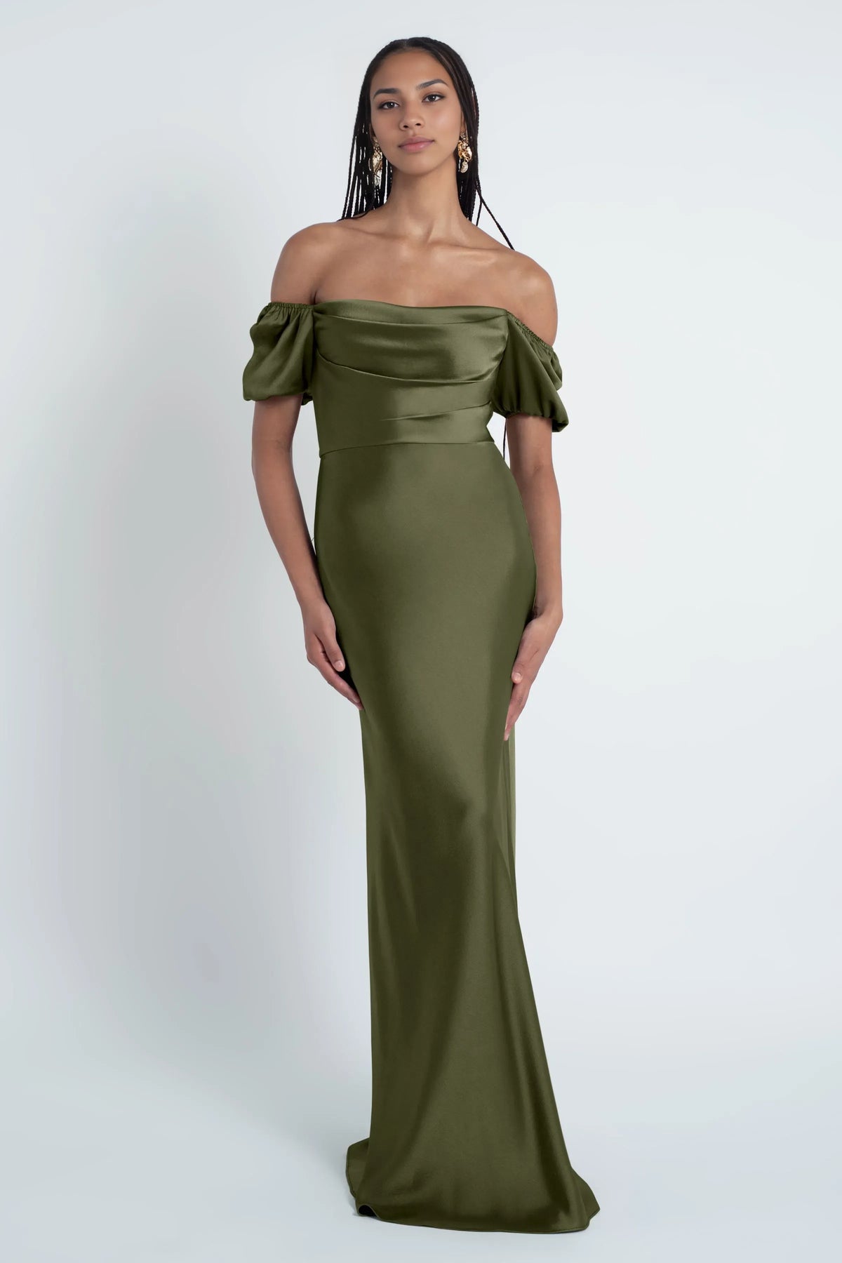 Refined Beautiful Timeless Elegant Satin Ball Gown Short Sleeve Short Evening Dress