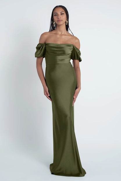 Refined Beautiful Timeless Elegant Satin Ball Gown Short Sleeve Short Evening Dress
