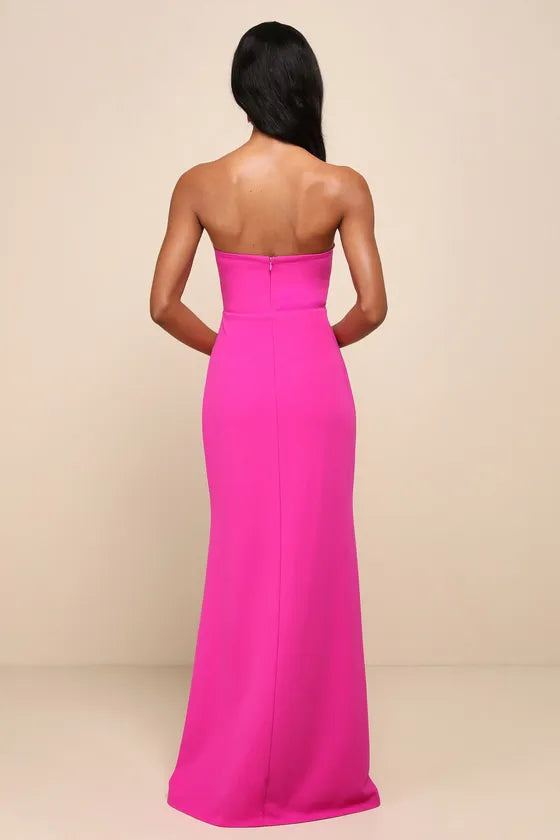 Strapless Prom Dress with Sculpted Sweetheart Neckline High Slit For a Night of Elegance Edge
