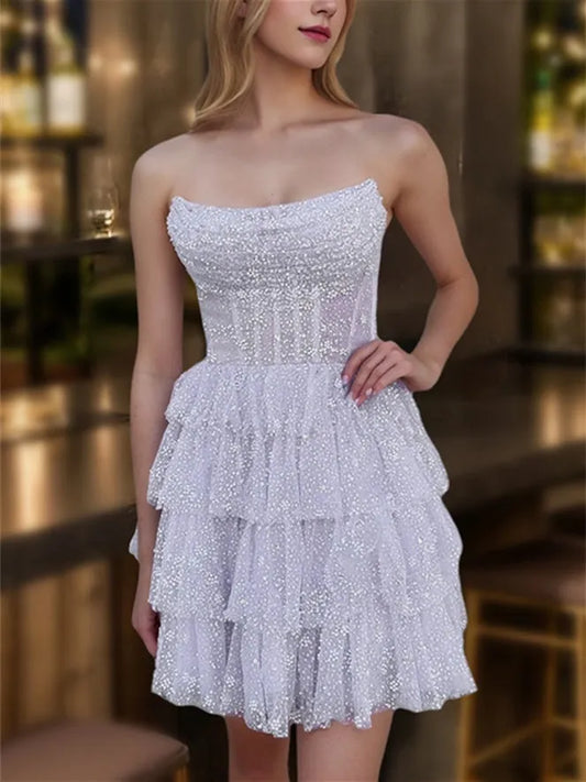Elegant Red A-Line V-Neck Sleeveless Classic-Back Mini-Length Homecoming Dress