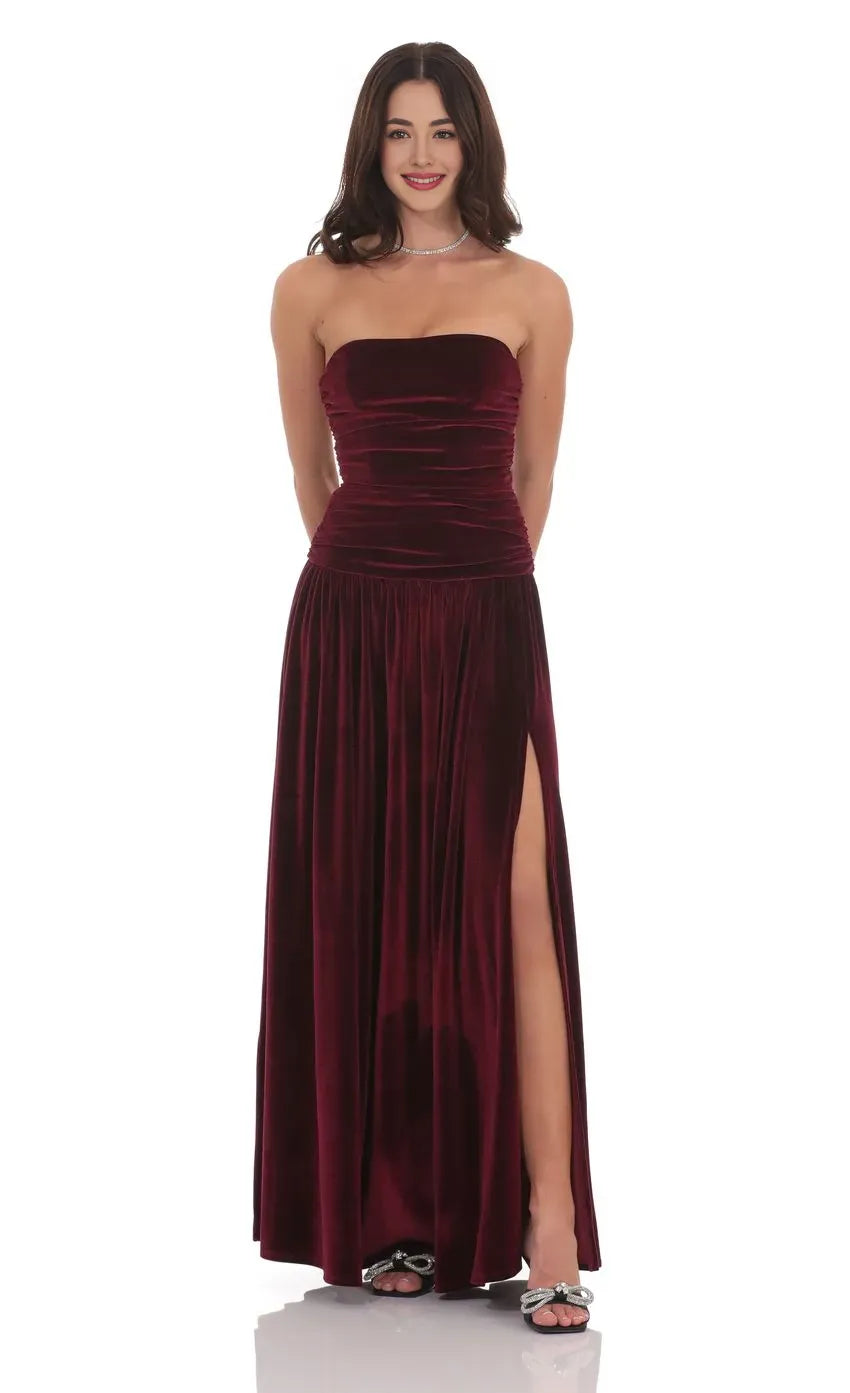 Special Occasion Sophisticated Graceful Stylish Elegant A-Line Strapless Sleeveless Floor-Length Prom Dress