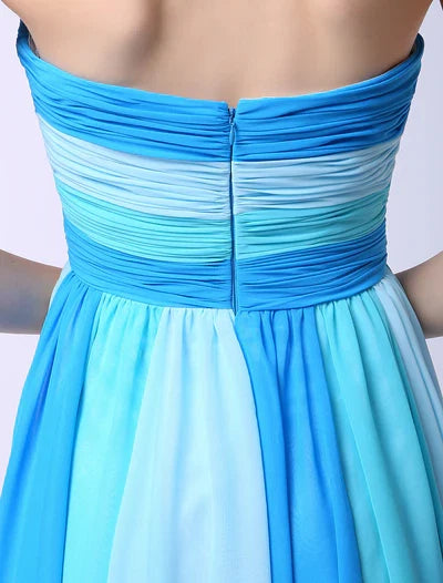 Multicolor A-line evening dress with Sweetheart Neck Criss-Cross