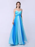 Multicolor A-line evening dress with Sweetheart Neck Criss-Cross