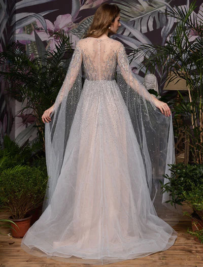 Wedding Dresses A Line Sweep Short Sleeves Jewel Neck Bridal Dresses